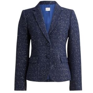 J.Crew Sequin Tweed Schoolboy Blazer - navy / silver